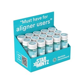StarMintz - Clear Aligner Mints with Xylitol - Alternative to Aligner Chewies – Sugar Free Mints for Dry Mouth & Retainers – Freshens Breath - Spearmint - Display Box with 15 Packs