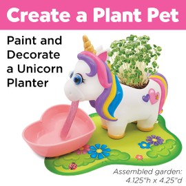 Creativity for Kids Unicorn Self-Watering Plant Pet, Unicorn Crafts for Girls and Boys, Unicorn Kids Garden Kit for Ages 6-8+, Green