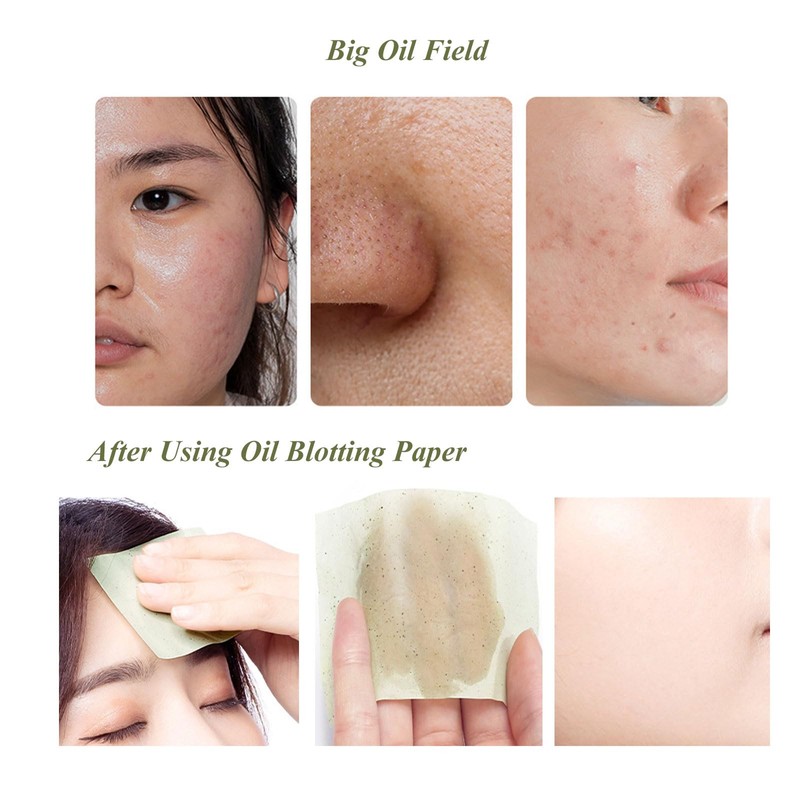 600 Sheets Green Tea Face Blotting Papers Oil Absorbing Sheets