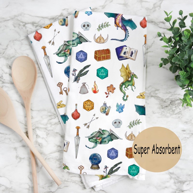 MYSOMY DnD Kitchen Towel Dungeon Master Gift Video Game Lover