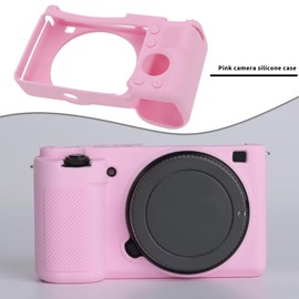 eMagTech ZVE10 Kamera Silikon Hülle Digitalkamera Silikon Schutzhülle Kamera Schutzhülle Kompatibel mit Sony ZVE10 ZV-E10 Kamera Rosa