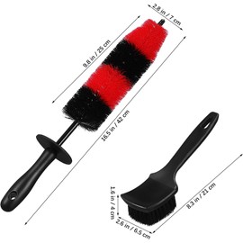 Genérico Cepillo para Limpieza de Llantas y Rines Cerdas Rígidas y Mango Ligero Kit para Lavado de Autos Adecuado para Uso en Talleres y Garajes