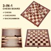 3 In 1 Wooden Chess Checkers Backgammon Set Portable Wooden