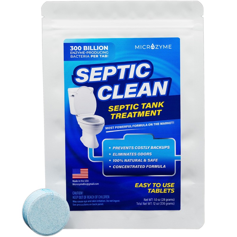 Microzyme SEPTIC CLEAN Tablets | Septic Tank Cleaner with Bacteria