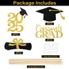 Mljsh Graduation Decorations 2025, 16 PCS Black Gold Graduation Centerpieces