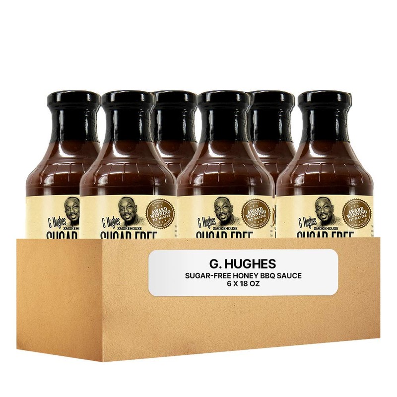 G Hughes Honey Flavored BBQ Sauce, Sugar Free, Gluten Free,