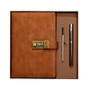 Vintage A5 Notebook PU Covered Diary with 3-digit Lock Notepad