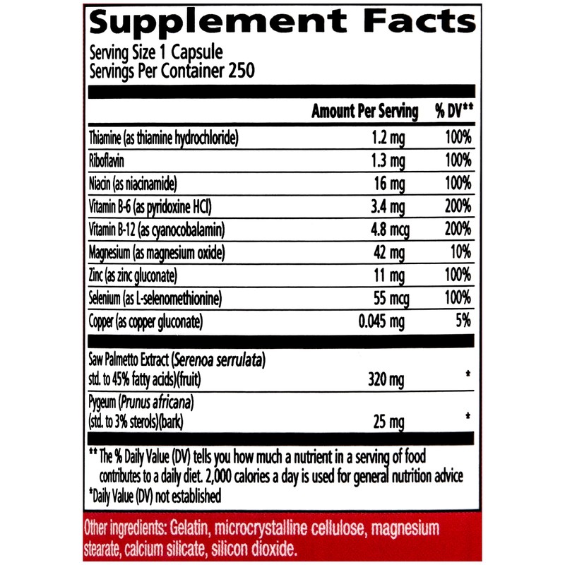 Urinozinc Classic Prostate Supplement for Men, 1 Capsule per Day,
