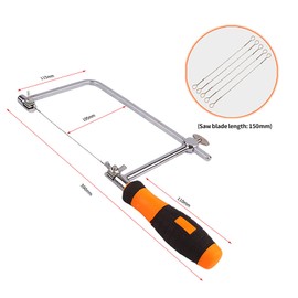 Telituny Coping Saw Multi-Purpose Tipping Saw, High-Strength Hacksaws with 15 cm Replacement Blade Set for Woodworking (L)