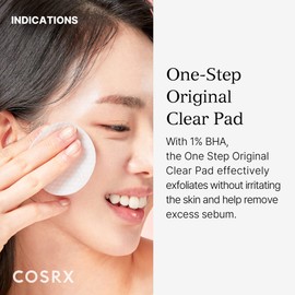 COSRX COSRX Original Clear Pad 70 pads, BHA Toner Pads with a gentle exfoliating effect, daily skincare for blackheads, exfoliating pads for blemished skin, Korean Skincare