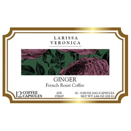 Ginger French Roast Coffee (Single Serve K-Cup Pods) (Gourmet, Naturally Flavored, Whole Coffee Beans) (12 pods, ZIN: 572807)
