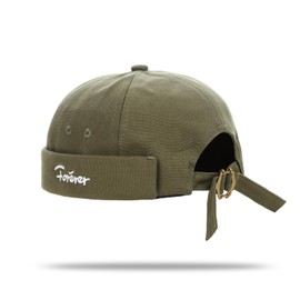 YAMEE Docker Cap Men's Vintage Embroidered Sailor Hat Women's Trendy Street Fashion Beanie Hat Unisex Adjustable Sailor Hat Men's Casual Harbour Hat Biker Hat (Cap Circumference: 56-58 cm), Army Green