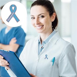yangwenyuanBlue Ribbon Pin Autonomic Dysfunction Awareness Ribbon Enamel Pin Blue Ribbon Lapel Pin for Public Charity Campaign Fundraiser Gift Supplies Hope Brooch Enamel Jewelry Pins for Man or Women