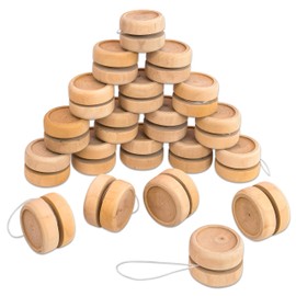 Betzold 55156 YoYo to Design Yourself, 20 Wooden Jojos, Children's Birthday Craft Set, Party Bags