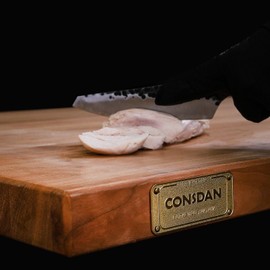 CONSDAN Butcher Block Counter Top, USA Grown Oak Solid Hardwood Countertop, Wood Slabs for Kitchen, Reversible, Both Side Polished, Prefinished with Food-safe Oil, 1.5" Thickness, 12" L x 25" W