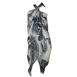 Scarf_tradinginc® Henna Pareo Sarong Swimsuite Cover-up (White)