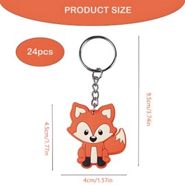 Pack of 24 Gift Keyrings for Children, Party Bag Child, Children's Birthday, for Child Children's Birthday Party Party Bag, red