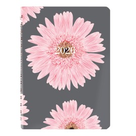 Brownline® 2026 Pink Essential Daily/Monthly Planner, Appointment Book, 12 Months, January to December, Twin-Wire Binding, 8" x 5", Pink Daisy (CB634G.05-26)