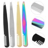 CAXUSD Facial Hair Remover Tweezers Set 4pcs Precision Eyebrow Tweezers