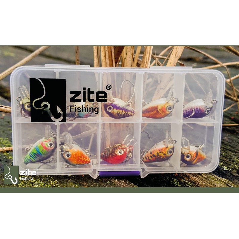 Zite Fishing Mini Wobbler Set - 10 Ultra-Light Artificial Bait