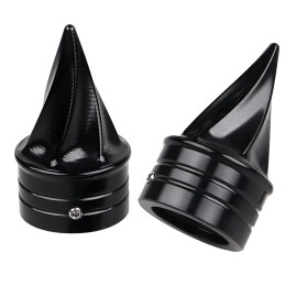 Unbranded Black Spike Front Axle Cap Nut Covers For Harley Road Electra Street Glide FLHX