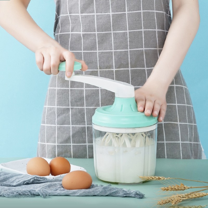 1200mL Manual Egg Beater Mixer Hand Crank Egg Cream Whisk