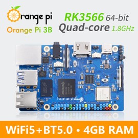 Orange Pi 3B 4GB LPDDR4/4X Rockchip RK3566 4-Core 64-Bit Single Board Computer with eMMC Socket, WiFi 5 and Bluetooth 5.0, Development Board Run Linux/Ubuntu/Debian/Android (4GB)