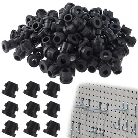 Pegboard Hook Locks, 120PCS Black Peg Hook Stopper Locking Shelf Pegs Hook Stoppers from Falling off Pegboard Clips Spacer Hooks Pegboard Organizer Accessories for 1/4 Inch Hanging Tool Hooks