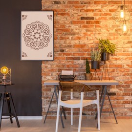 MWOOT 4 Pcs Large Mandala Stencils Kit, DIY Reusable Drawing Craft Painting Template for Tile Wall Art Design, Shapes Scale Stencils Supplies for Painting on Wood Canvas Floor Home Decoration(30x30CM)