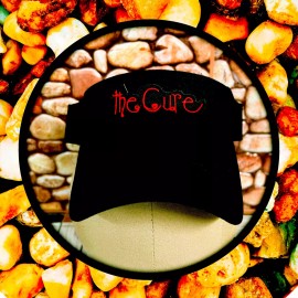 THE CURE ROCK BAND GOLF AND TENNIS SUN VISORS BLACK HAT ADJUSTABLE BACK