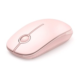 Unipows Wireless Mouse - 2.4G Slim Portable Computer Mouse with Nano Receiver, Less Noise Mobile Optical Mice for Notebook, PC, Laptop, Computer, Mac (Pink)