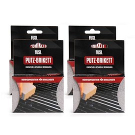 FUSL Cleaning briquette grill cleaning, cleaning stone, pumice stone, cleaning stone for any cooking grate, 100% recycled material, pack of 4