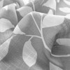 Treatmentex Grey Valance Curtain for Windows Leaf Print White Window