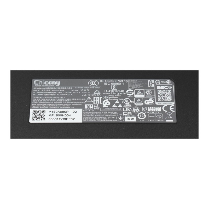 acer Predator Triton 500 (PT515-51) Original Power Supply 180.0 Watt