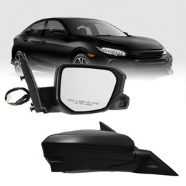 xingsichuang Right Passenger Side Door Mirror For 2016-2021 Honda Civic Sedan/coupe/hatchback Lx/Ex/Sport with Power Glass、Heated and Camera Match to Black Replace#76208-TBC-A02ZA HO1321284 (11pin)