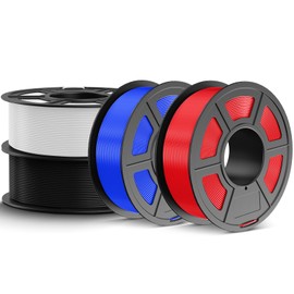 JAYO PETG Filament 1.75mm Bundle 4.4KG, Strong Toughness PETG 3D Printer Filament, Dimensional Accuracy +/- 0.02 mm, Fits for Most FDM 3D Printers (Black, White, Blue, Red)