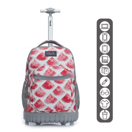 Tilami Rolling Backpack 19 inch Wheeled Boys Girls Travel School Student Trip…