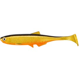 LMAB Bleak Shad 6 cm, 9 cm, 12 cm, 15 cm, 18 cm KÖFI – Rubber Fish Fishing Lure – Rubber Bait for Zander, Perch, Pike & Trout – Zander Bait, Pike Bait, Artificial Bait (9 cm, Gold Orange)
