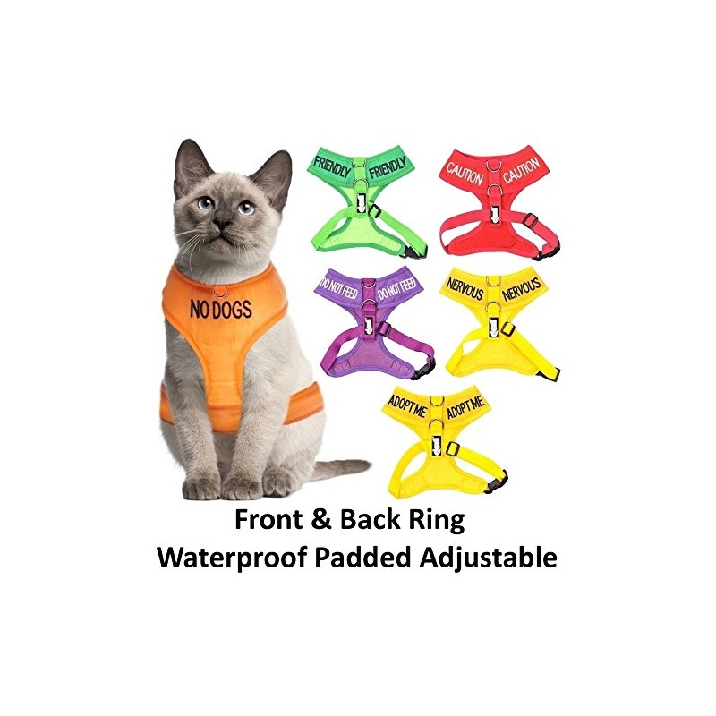 Dexil Luxury Cat Harness Padded and Water Resistant (Black L-XL)