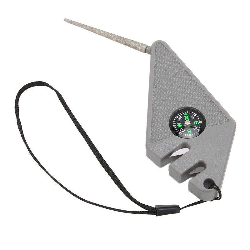 2PCS 6 in 1 Outdoor Knife Sharpener with Compass Survival