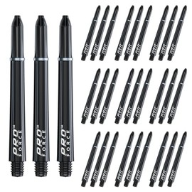 WINMAU Pro-Force Black Medium Nylon Ring Grip Dart Stems (Shafts) - 10 sets per pack (30 dart stems in total)