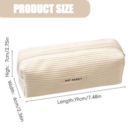 QOWUXHZ 1 Piece Pencil Case Corduroy Fabric Pencil Case for Girls Teenagers Pencil Case Pencil Case School Pencil Case for School Office Beige