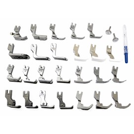 FQTANJU 28PCS Industrial Presser Foot Set Compatible with JUKI DDL-555 DDL-5550 DDL-5600 DDL-8300 Brother B705 B70 7B715 B716 B735 Singer 188K 191D 195K 196K