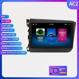 Ossuret For 2012-15 Honda Civic Android 12 Car Stereo Radio Apple CarPlay GPS Nav Player