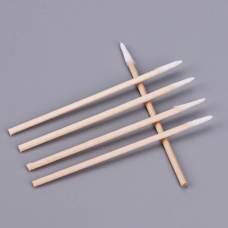 RIKWOG 600pcs Pointed Cotton Swabs, 4 inch Precision Microblading Cotton