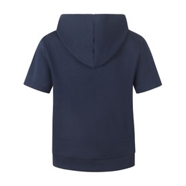 Spring&Gege Boys Lightweight Pullover Hoodies Short Sleeve Hooded Sweatshirt, Navy Blue, Size 13-14 Years