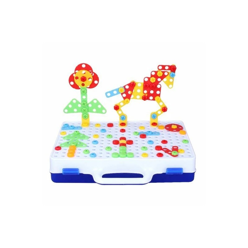 ADH Hot selling# Educational DIY assembling toolbox nut building block