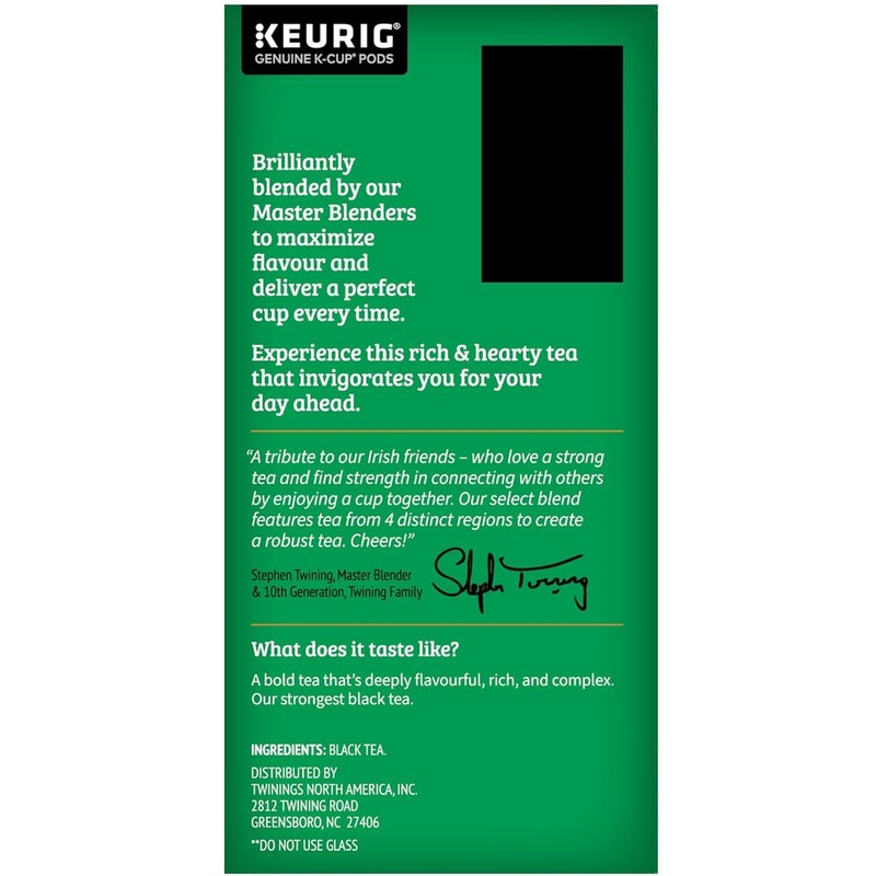 Twinings Irish Breakfast Tea K-Cup Pods for Keurig, Caffeinated Black