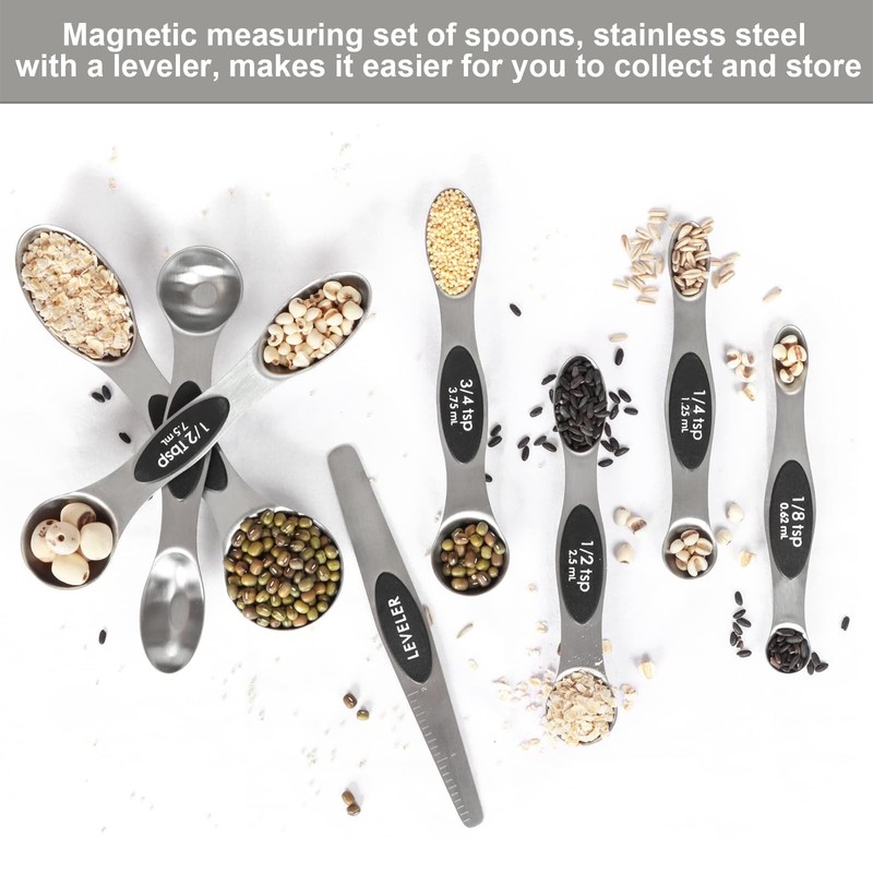 Measuring Spoons Sets of 7, Magnetic Measuring Spoons, Tablespoon Measure