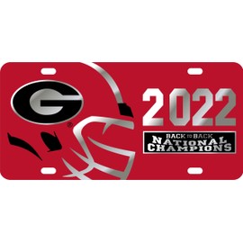 2022 - 2023 National Champions Georgia Bulldogs Laser Cut License Plate Car Tag Back to Back Dawgs